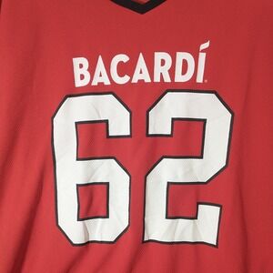 Bacardi 62 Jersey Red Mesh V-Neck Short Sleeve Promo Shirt Womens XXL 2017